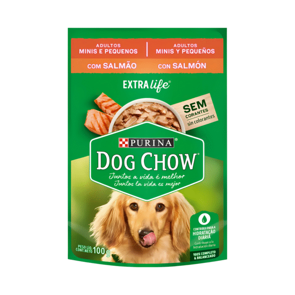 SACHET DOG CHOW ADULTOS MINIS Y PEQUEÑOS SABOR SALMÓN 100 G