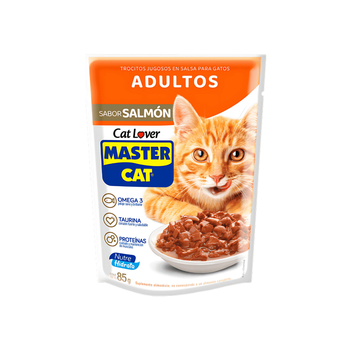 MASTER CAT TROCITOS SALMÓN 85 G