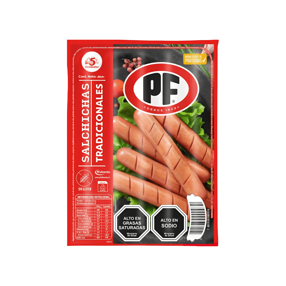SALCHICHAS TRADICIONALES PF 5U 250 G