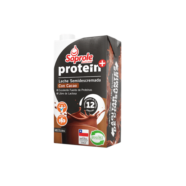 LECHE SOPROLE SEMIDESCREMADA PROTEIN+ CACAO 1 L