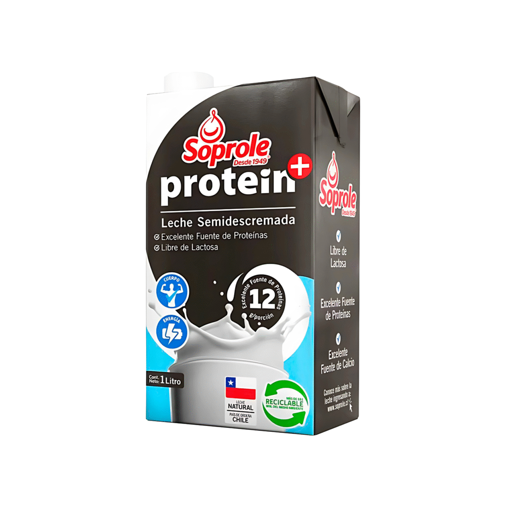 LECHE PROTEIN SEMIDESCREMADA NATURAL SOPROLE 1L