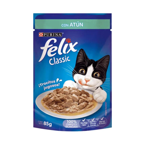 DISPLAY SACHET FELIX CLASSIC CON ATUN PURINA 85 G (15 UNIDADES)