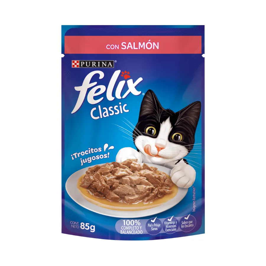 DISPLAY SACHET FELIX CLASSIC CON SALMON PURINA 85 G (15 UNIDADES)