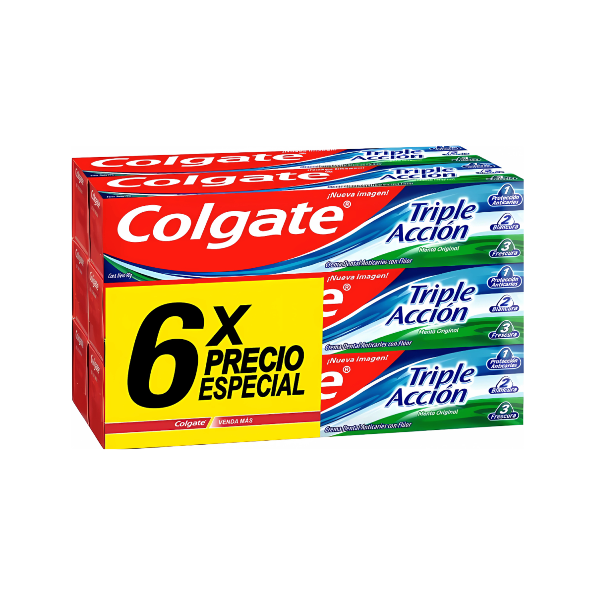 PACK PASTA DENTAL COLGATE TRIPLE ACCIÓN X6 U 50 ML
