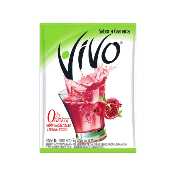 DISPLAY JUGO EN POLVO VIVO GRANADA 7 G X 10