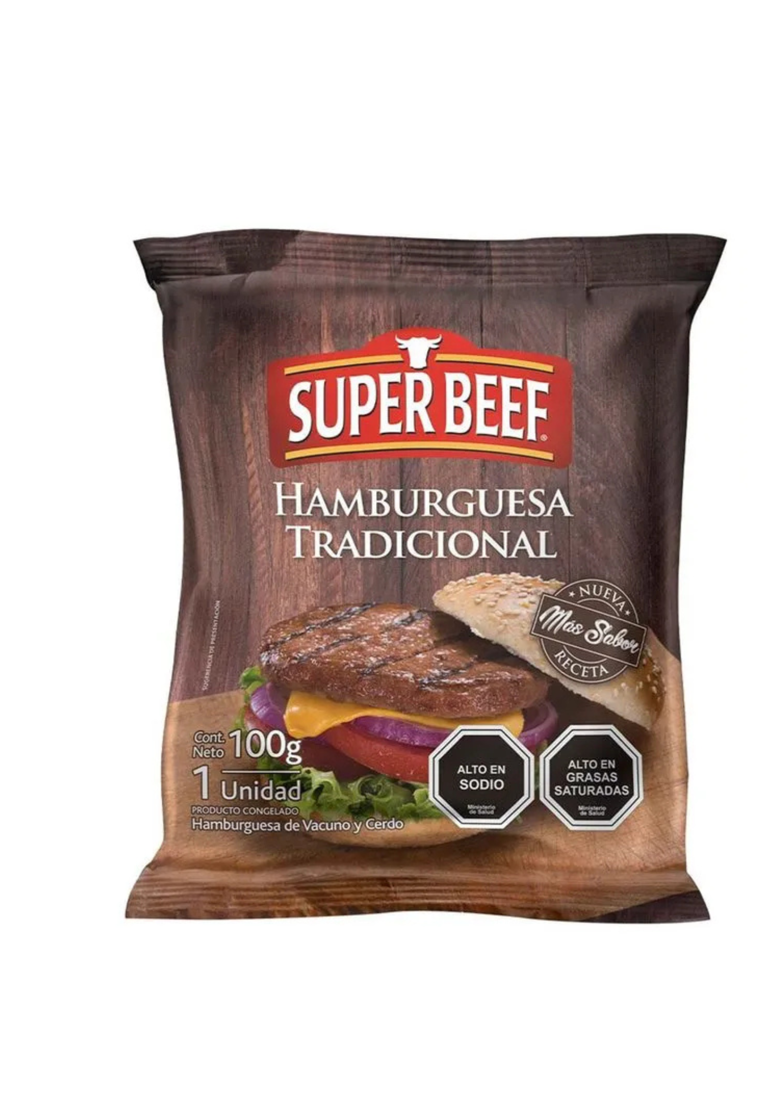 Póster (US) Fiesta de cumpleaños minimalista ilustrado morado y negro (16) HAMBURGUESA DE VACUNO Y CERDO SUPER BEEF 100 G - Imagen 1