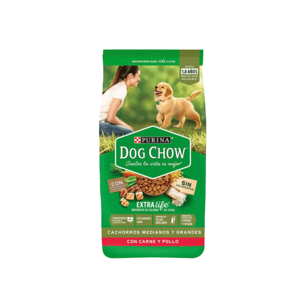 DOG CHOW® CACHORROS MEDIANOS Y GRANDES CON CARNE Y POLLO