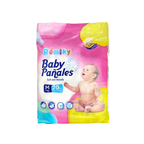 BABY PAÑALES ROMIKY TALLA M 20U