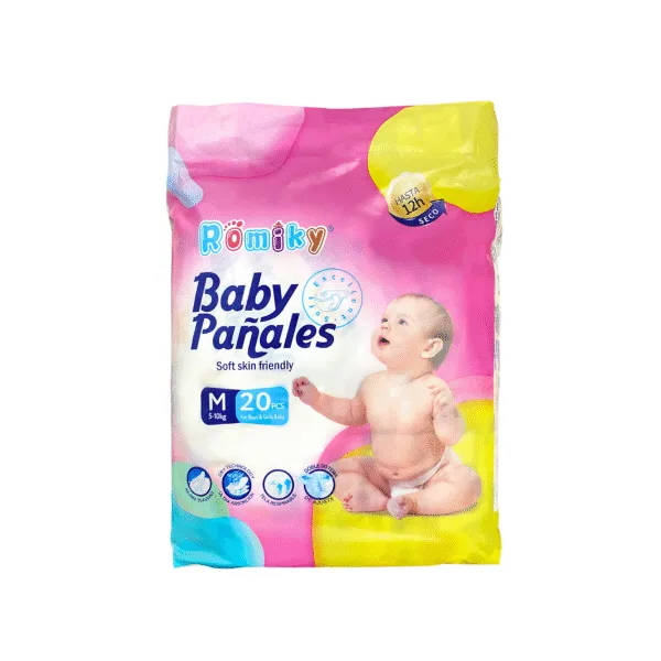 BABY PAÑALES ROMIKY TALLA M 20U