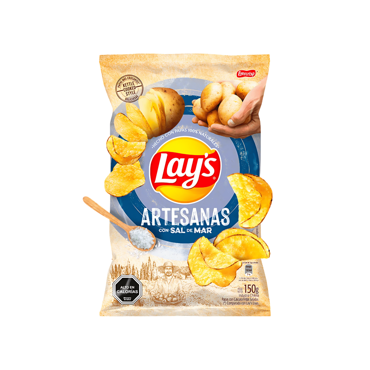 PAPAS FRITAS LAY'S ARTESANAS SAL DE MAR 150 G