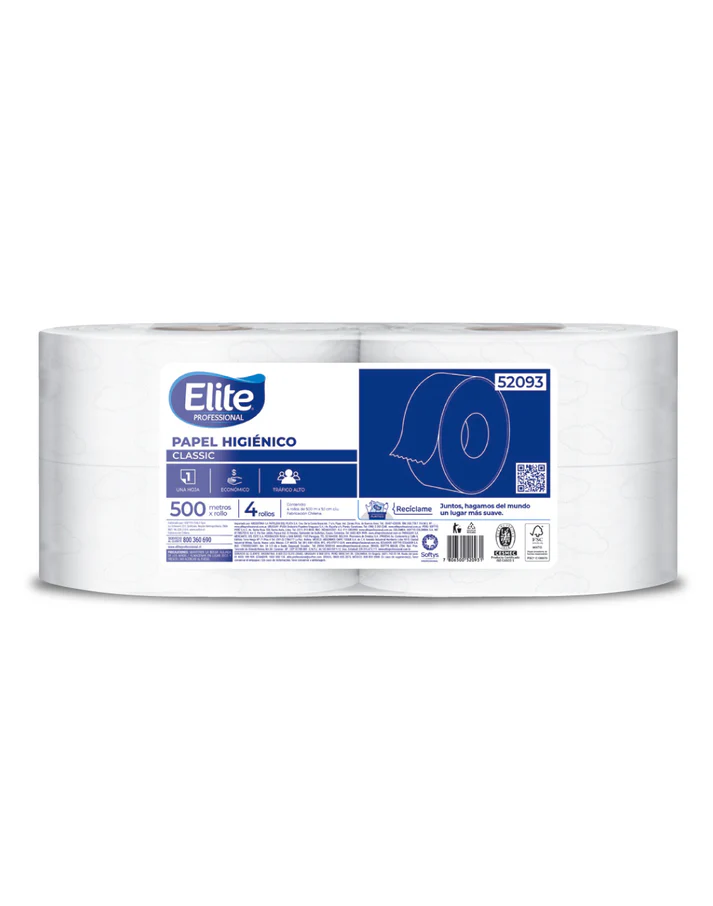 52093 PACK PAPEL HIGIÉNICO INDUSTRIAL ELITE 4 U - Imagen 1