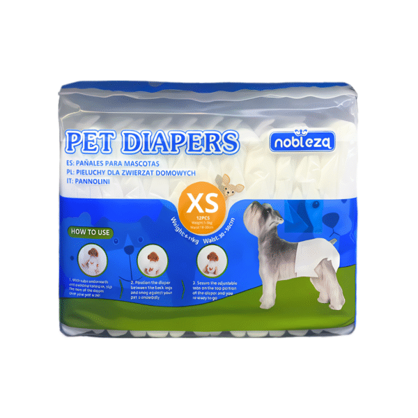 PAÑALES PARA PERRO NOBLEZA TALLA XS 12 U