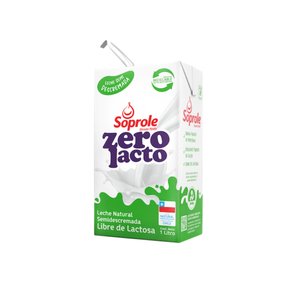 LECHE SEMIDESCREMADA ZEROLACTO SOPROLE 1 L