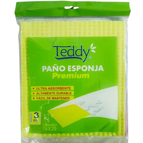 PAÑO ESPONJA ABSORBENTE TEDDY 3 U
